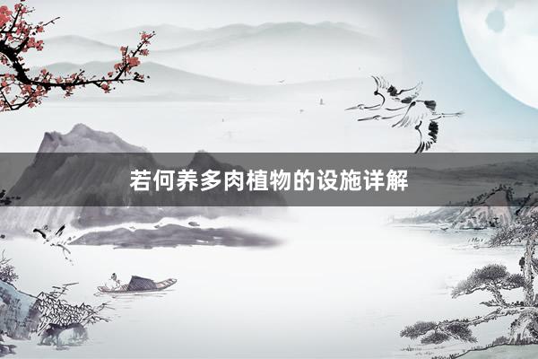 若何养多肉植物的设施详解